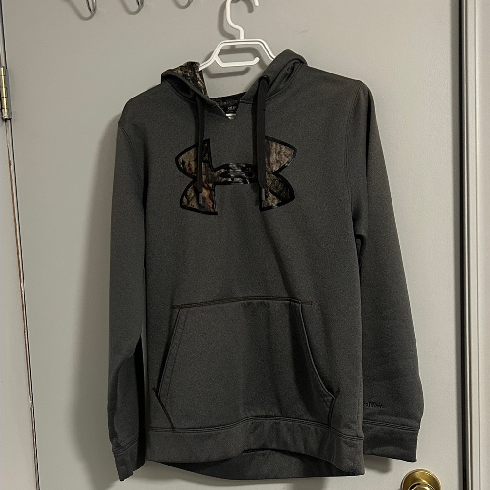 Under Armour Men's Dark Gray Hoodie with Camo Logo
